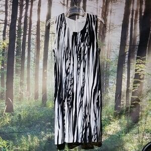 Calvin Klein Small Aline Black and White optical illusion flow EUC